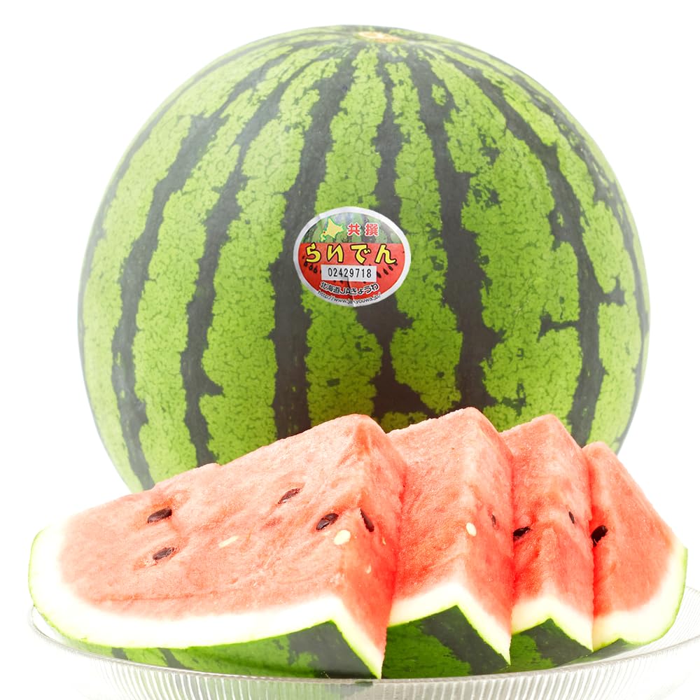 Amazon.co.jp: 北海道産 らいでんスイカ 1玉 (共撰 特秀品/1玉 7kg